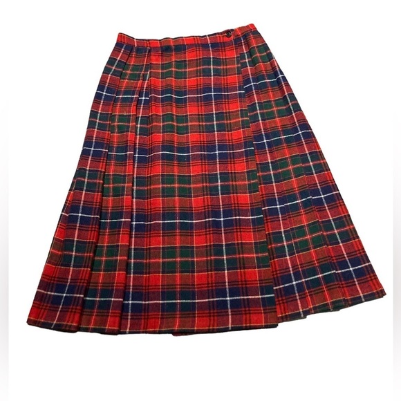 Julan Dresses & Skirts - Vintage - Julan - Women’s Wool Blend Plaid Pleated Skirt